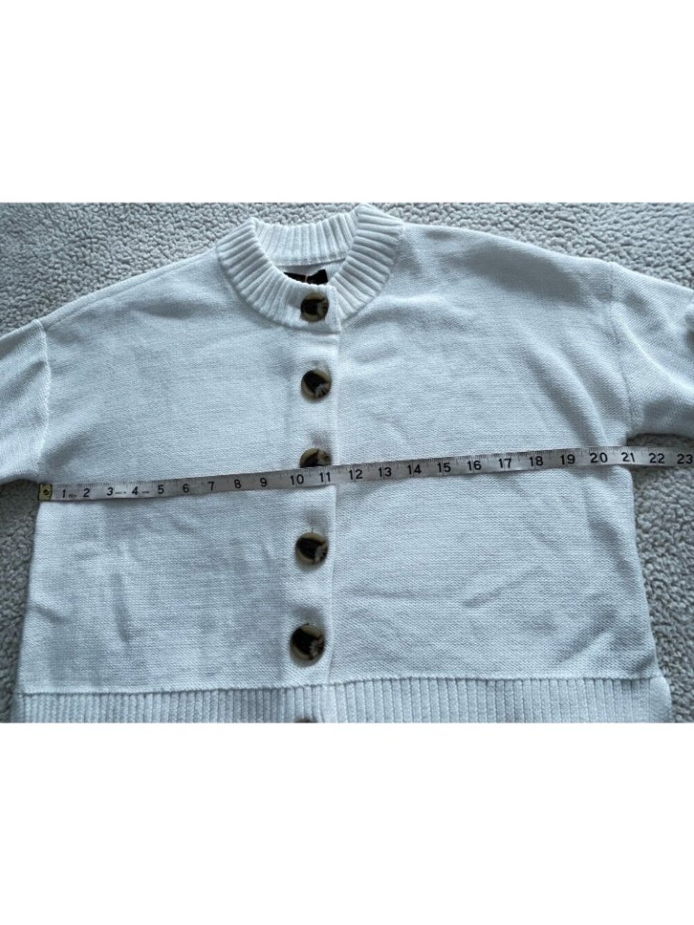 Quince 100% Organic Cotton Cropped Cardigan Ivory Size XS - Picture 16 of 16